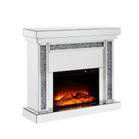 ACME Noralie Fireplace, Mirrored & Faux Diamonds