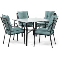 5pc Dining Set: 4 Stationary Chairs, 1 S...