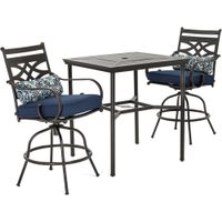 Montclair 3pc High Dining: 2 Swivel Chai...