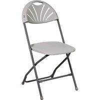OSP Home Furnishings - Resin Plastic Folding Chair (Set of 4) - Light Gray