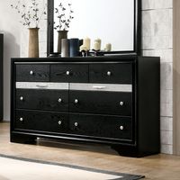 Contemporary Black 56-inch Wide 9-Drawer Solid Wood Dresser