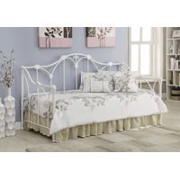 Twin Metal Daybed with Floral Frame Whit...