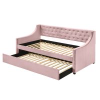 ACME Lianna Daybed w/Trundle (Twin), Pink Velvet