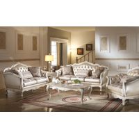 ACME Chantelle Chair w/Pillow, Rose Gold Synthetic Leather/Fabric & Pearl White