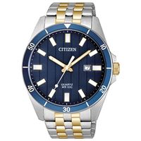 Citizen - Mens Quartz Two-Tone Stainless Steel Watch Navy Dial