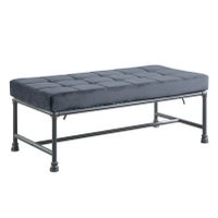 ACME Brantley Bench, Gray Velvet & Sandy Gray Finish
