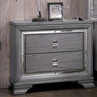 Contemporary Solid Wood 2-Drawer Nightst...