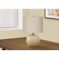 Lighting - 20"H Table Lamp Beige Concrete / Beige Shade