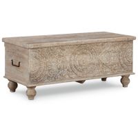 Beige Fossil Ridge Storage Bench