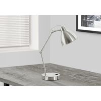 Lighting - 17"H Table Lamp Nickel Metal / Nickel Shade