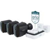 Arlo - Pro 5S 2K 3 Camera Indoor/Outdoor Wireless Spotlight Security Camera Bundle - Black
