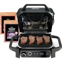Ninja - Woodfire Outdoor Grill & Smoker, 7-in-1 Master Grill, BBQ Smoker, & Outdoor Air Fryer with Woodfire Technology - Grey