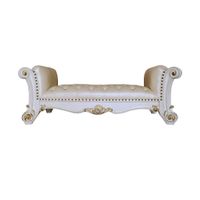 ACME Vendome Bench, Synthetic Leather & Antique Pearl Finish