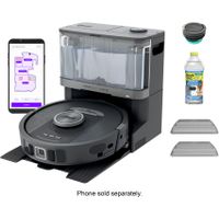 Shark - Robot Vacuum & Mop PowerDetect NeverTouch, Combo, Self-Emptying & Self-Refilling, 60-Day Debris Capacity with Pad Dry - Gaia Grey