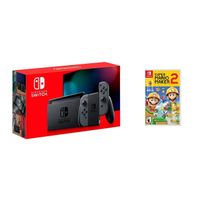 Nintendo - Switch 1.1 (Gray) + Super Mario Maker 2 BUNDLE