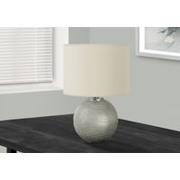 Lighting - 19"H Table Lamp Grey Resin / Ivory Shade