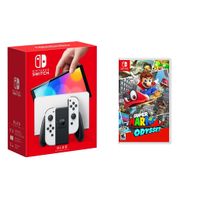 Nintendo - Switch OLED White + Super Mario Odyssey BUNDLE