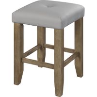 ACME Charnell Counter Height Stool (Set-2), Gary Synthetic Leather & Oak Finish