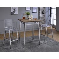 ACME Nadie Bar Table, Oak & Chrome