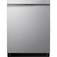 LG - 24" Top Control Smart Built-In Stainless Steel Tub Dishwasher with 3rd Rack, QuadWash Pro and 42dba - PrintProof Stainless steel