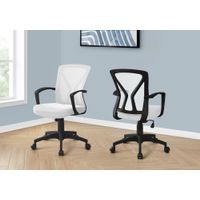 Office Chair/ Adjustable Height/ Swivel/ Ergonomic/ Armrests/ Computer Desk/ Work/ Metal/ Fabric/ White/ Black/ Contemporary/ Modern