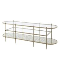 ACME Zaba TV Stand in Glass & Champagne Finish