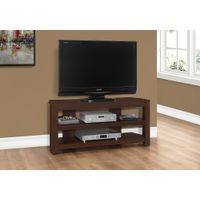 TV Stand/ 42 Inch/ Console/ Media Entertainment Center/ Storage Shelves/ Living Room/ Bedroom/ Laminate/ Brown/ Contemporary/ Modern