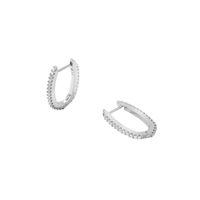 Kendra Scott Murphy Pave Huggie Earrings (Silver/White CZ)