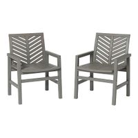 Walker Edison - Windsor Acacia Wood Patio Chairs Set of 2 - Grey Wash