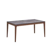 ACME Bevis Dining Table, Stone & Walnut Finish