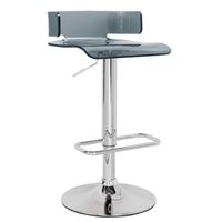 ACME Rania Adjustable Stool w/Swivel, Gray & Chrome