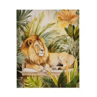 Lion Green Multi Jungle Feline Jungle Lion Canvas Wall Art See below