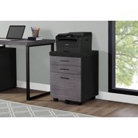 File Cabinet/ Rolling Mobile/ Storage Drawers/ Printer Stand/ Office/ Work/ Laminate/ Black/ Grey/ Contemporary/ Modern