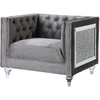 ACME HeiberoII Chair, Gray Velvet