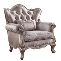 ACME Jayceon Chair w/Pillow, Fabric & Champagne