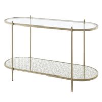 ACME Zaba Sofa Table in Glass Top & Champagne Finish