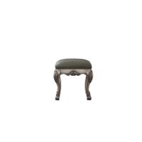 ACME Dresden Vanity Stool, Vintage Bone White & Synthetic Leather