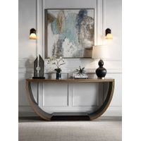 ACME Maceo Console Table, Black & Gold Finish