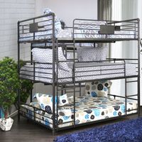 Industrial Metal Full Triple Bunk Bed in...