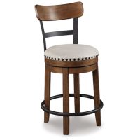 Brown Valebeck Upholstered Swivel Barstool (1/CN)