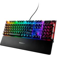 SteelSeries - Apex 7 Full Size Wired Mechanical Red Linear Switch Gaming Keyboard with Rapid Tap - Black