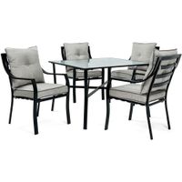 5pc Dining Set: 4 Stationary Chairs, 1 S...