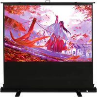 Kodak - 100" Projector Screen, Pull Up Projector Screen and Stand, Portable Projector Screen with Handle and Carrying Case - Black