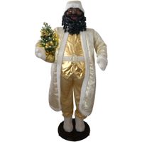 58" African American White/Gold Santa (D...