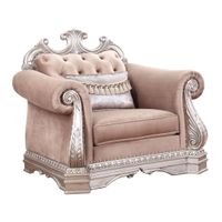 ACME Northville Chair w/Pillow, Velvet & Antique Silver
