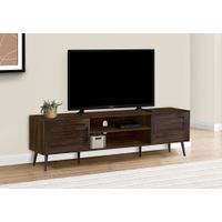 TV Stand - 72"L / Brown Wood-Look With 2 Doors