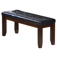 ACME Urbana Bench, Black Synthetic Leather & Cherry