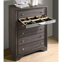 Contemporary White 6-Drawer Chest in Grey