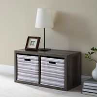 Greylee 2 Cubby Storage Cabinet Grey