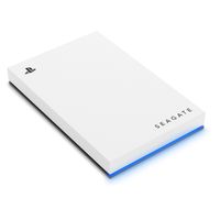Seagate - Game Drive for PlayStation Consoles 2TB External USB 3.2 Gen 1 Portable Hard Drive with Blue LED Lighting - White